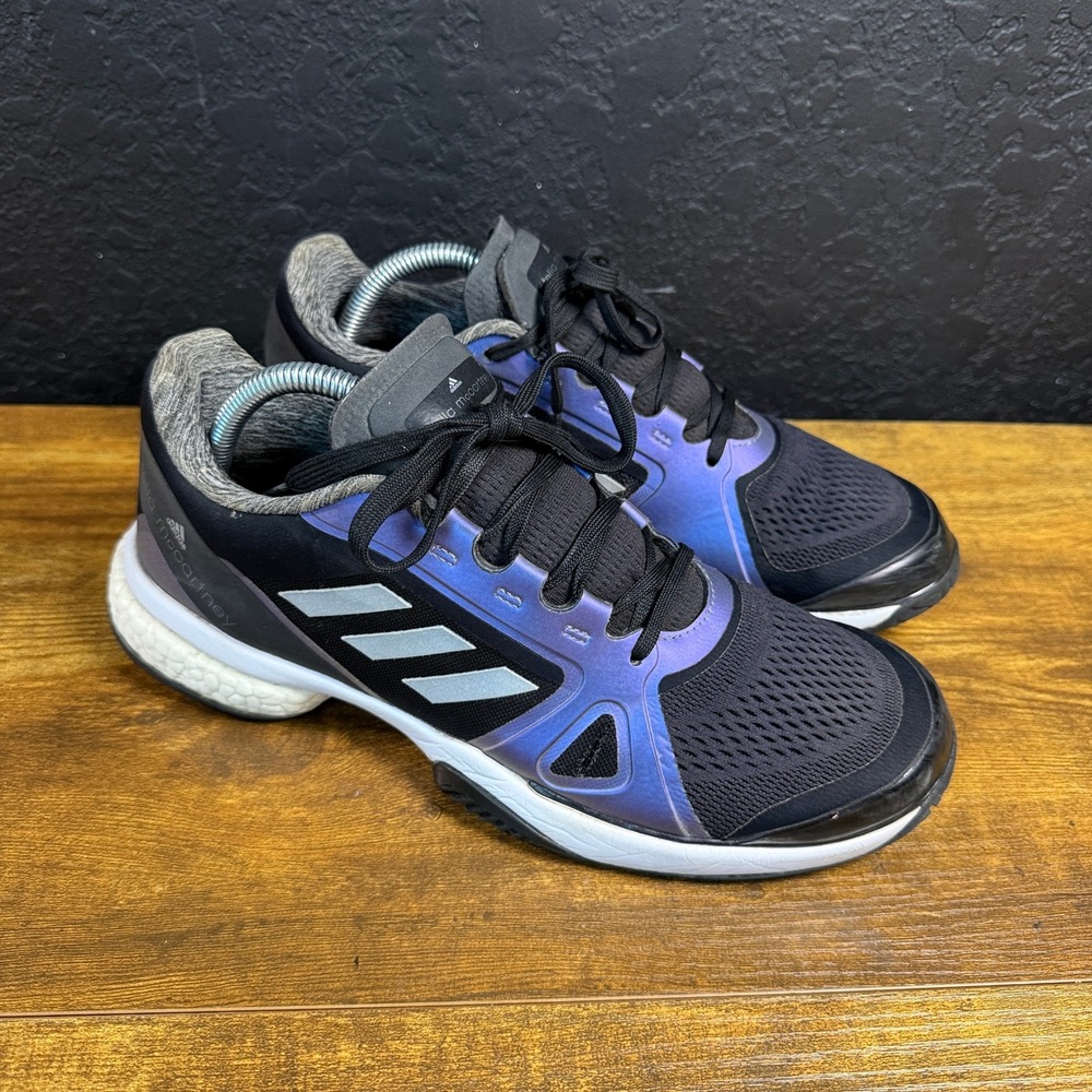 Adidas Stella McCartney Barricade Boost G55657 Black Iridescent Shoes Womens 9.5
